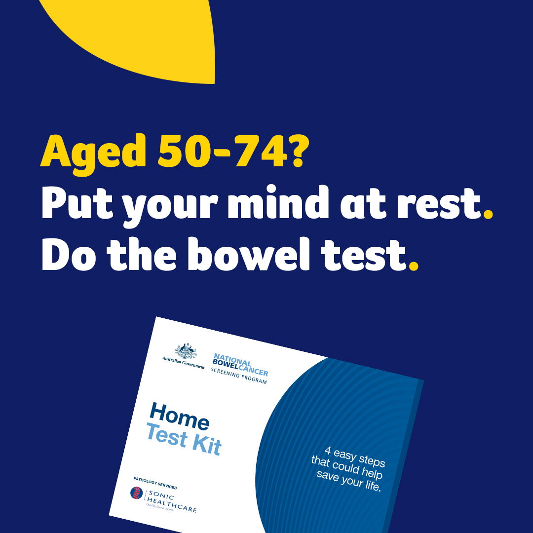 Aged 50-74? Put your mind at rest – do the test.