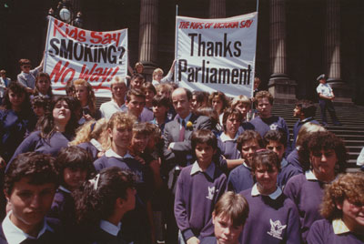 David White and children protesting