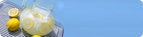 A jug of iced lemon water