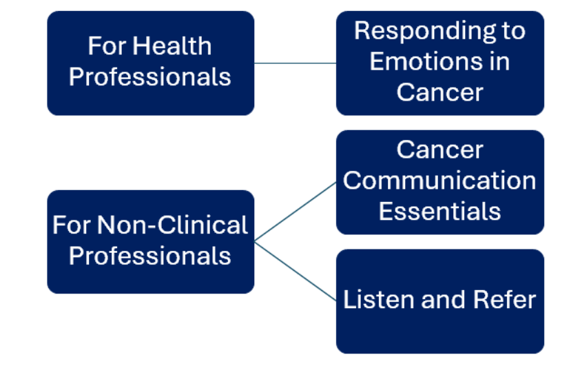 ECC courses diagram Diagram of the Effective Cancer Communication courses