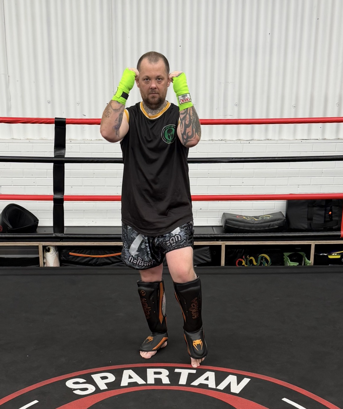 Kade in the boxing ring