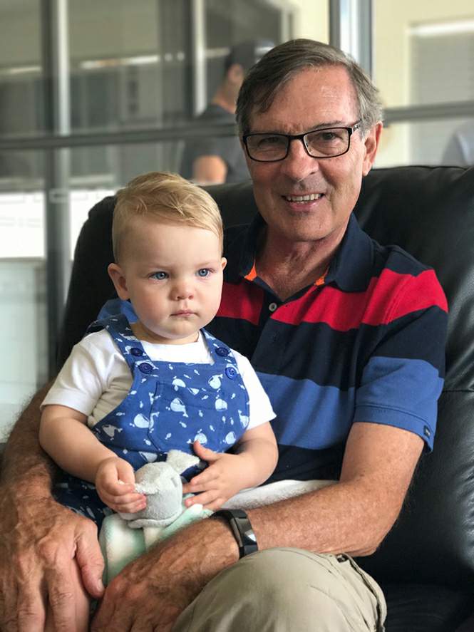 Precious memories – Ed with one of his seven grandchildren, Jacob.
