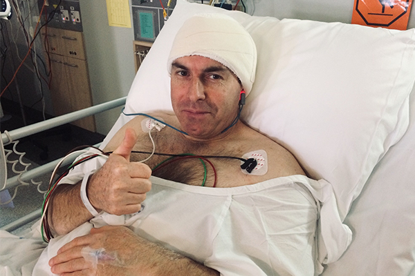Paul undergoing surgery
