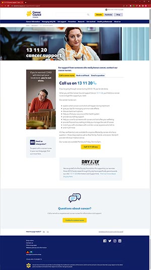 Access project web page - 131120 cancer support