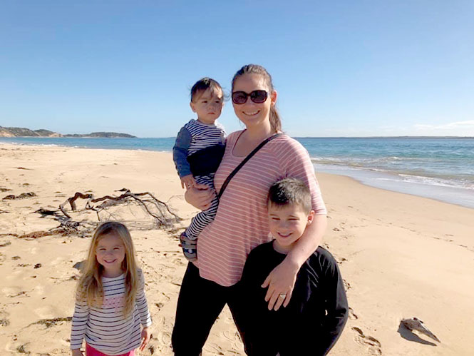 Amanda's family had their first-ever holiday together by the beach.