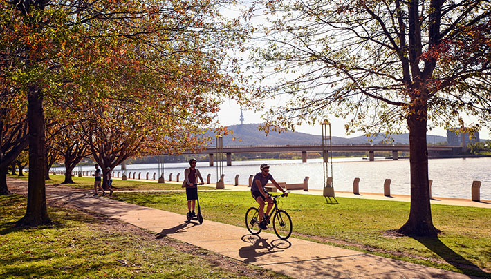 ACT - people on a bike path