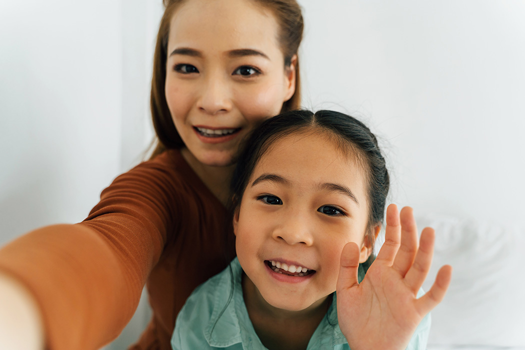 Mother and daughter selfie