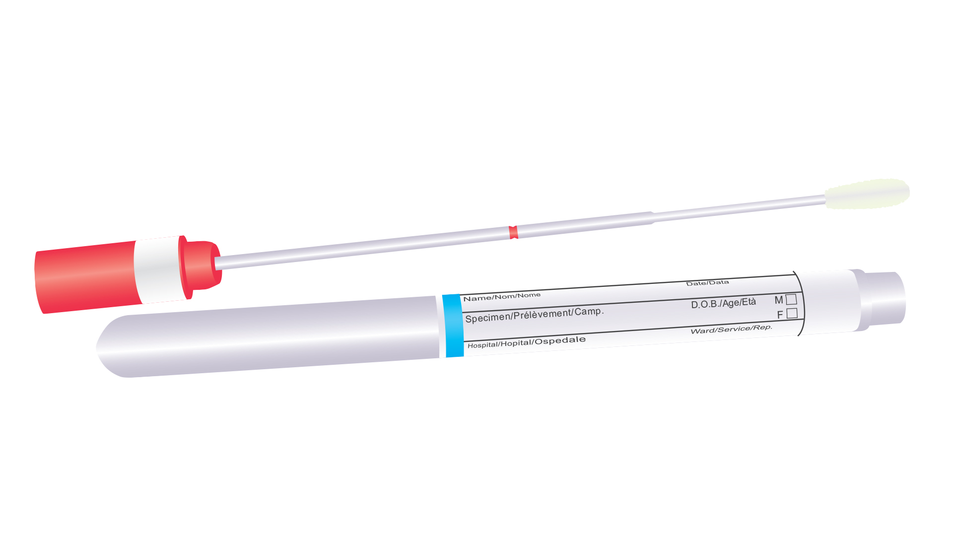 Self-collection swab and tube