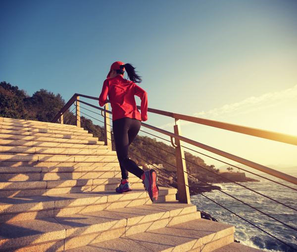 girl in red jacket