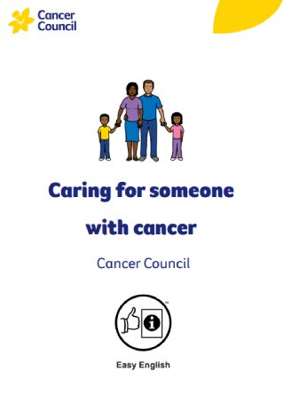 Easy read - Caring for Someone with Cancer 