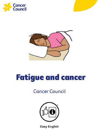 Easy read - Fatigue and Cancer